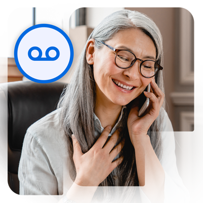 Happy woman talking on the phone