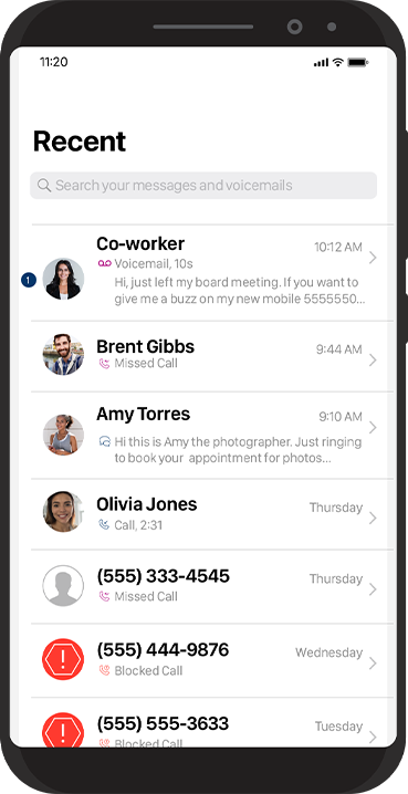 Phone in a phone screen