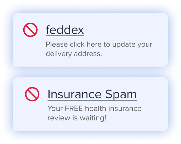 Spam text blocking